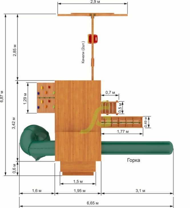 Детская деревянная площадка IgraGrad Домик 4